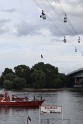 Koelner Seilbahn Gondel blieb haengen Koeln Linksrheinisch P636